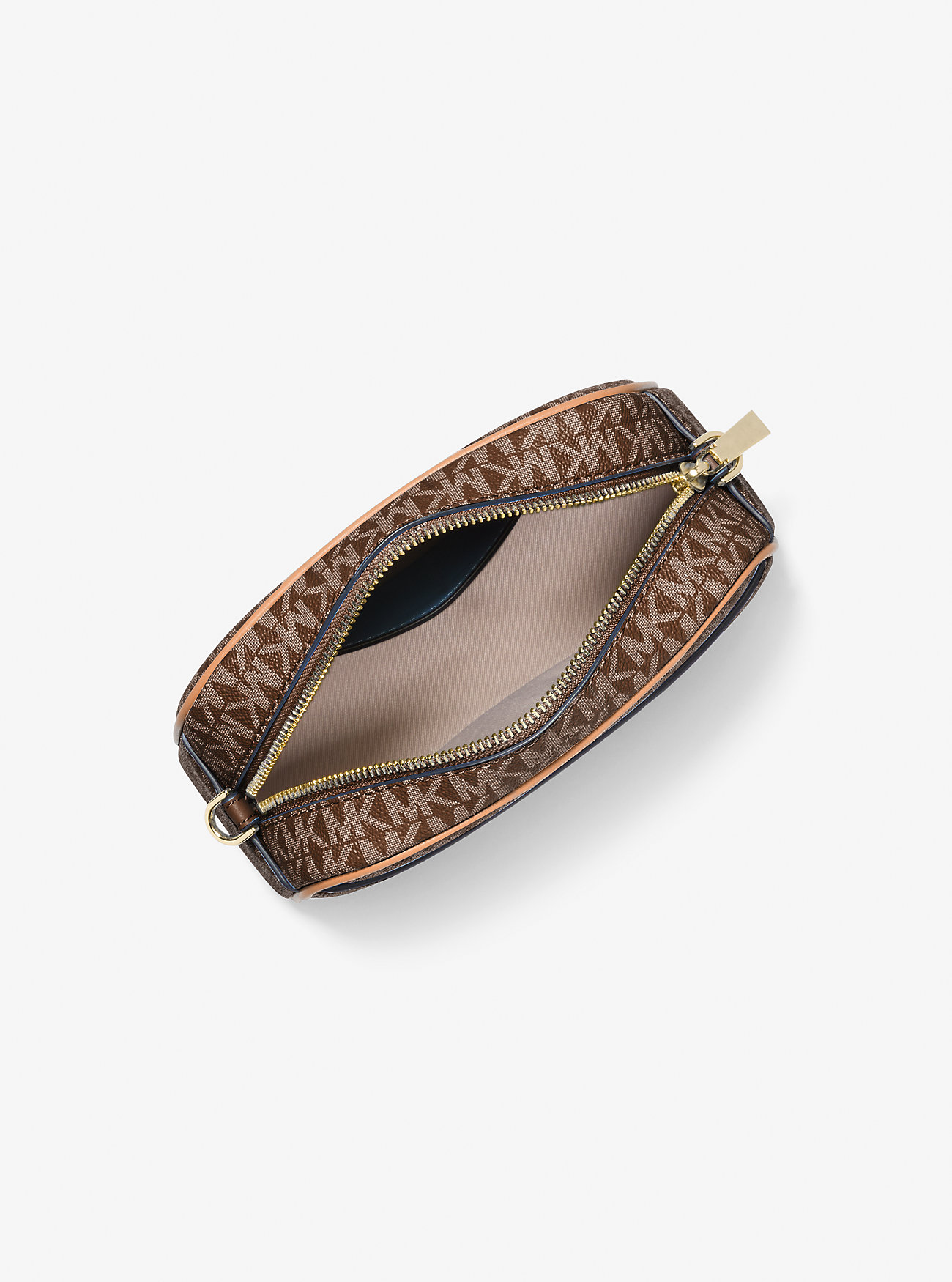 Jet Set Liten Skulderveske med Signaturlogo og Kamera – BRN/ACORN