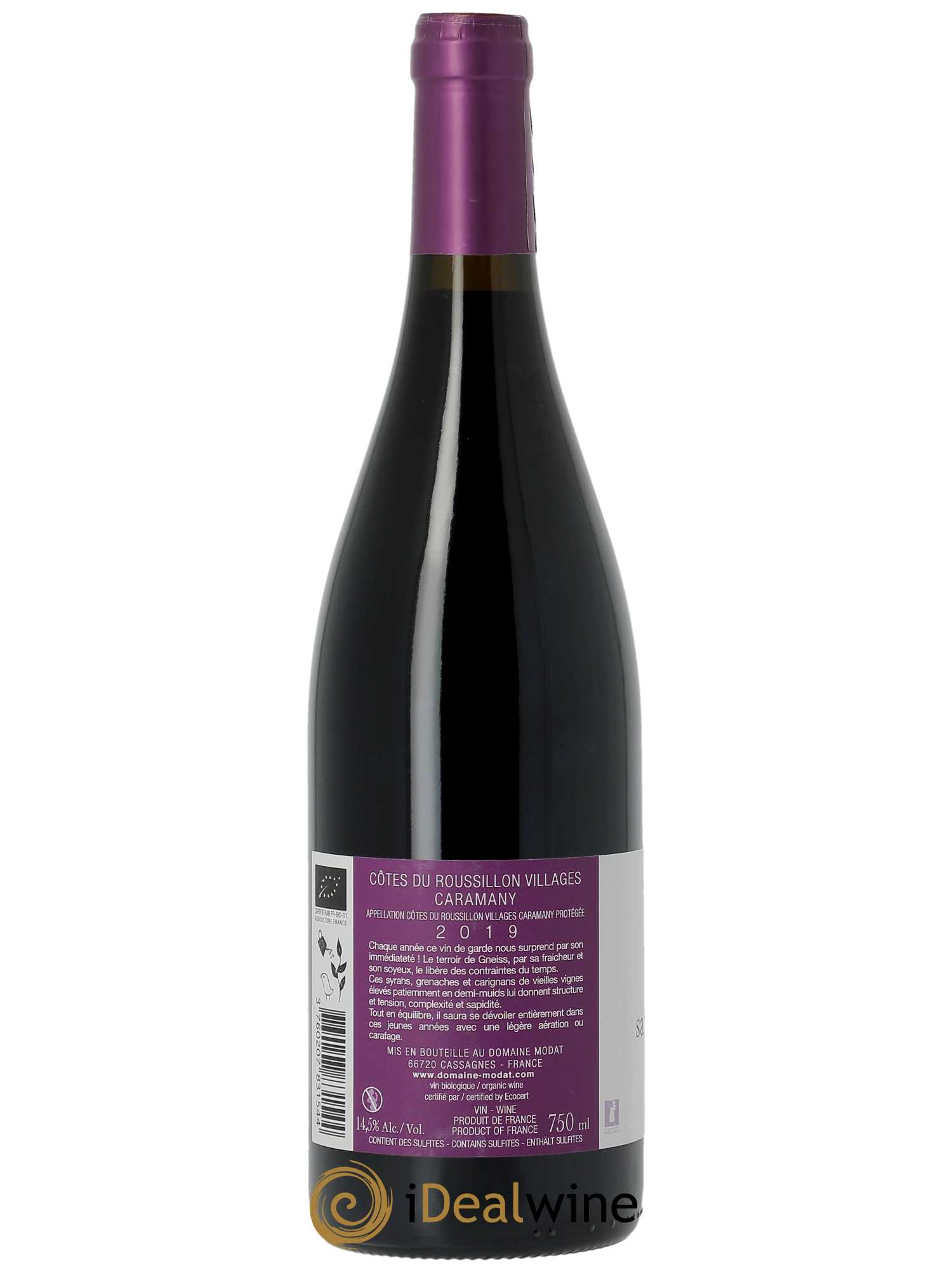 Côtes du Roussillon Villages Caramany Modat (Domaine) Sans plus attendre  2019 - Lot de 1 Bouteille