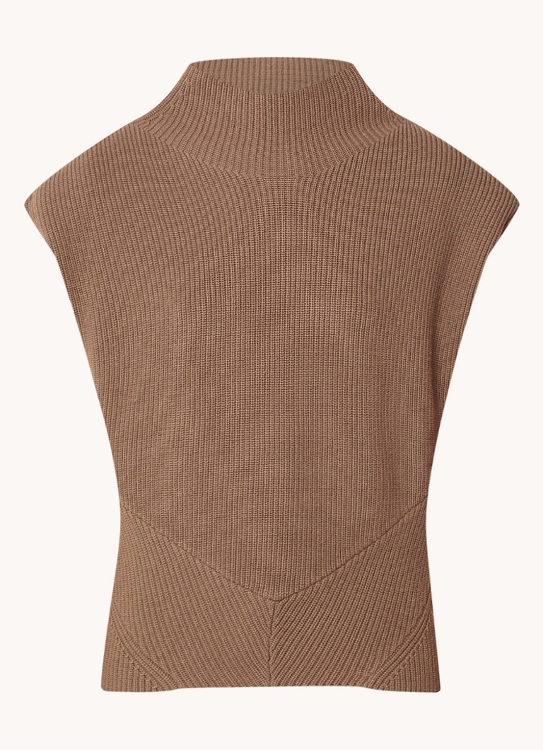 IRO  Kenda fijngebreide top in kasjmierblend met schoudervulling