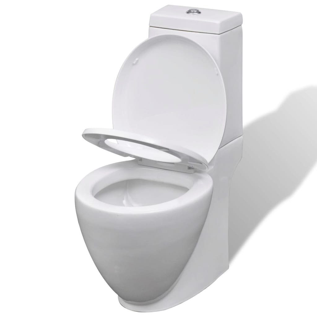vidaXL Tiefspül-WC Toiletten Bidet Set Weiß Keramik Toilette Set Badezimmer