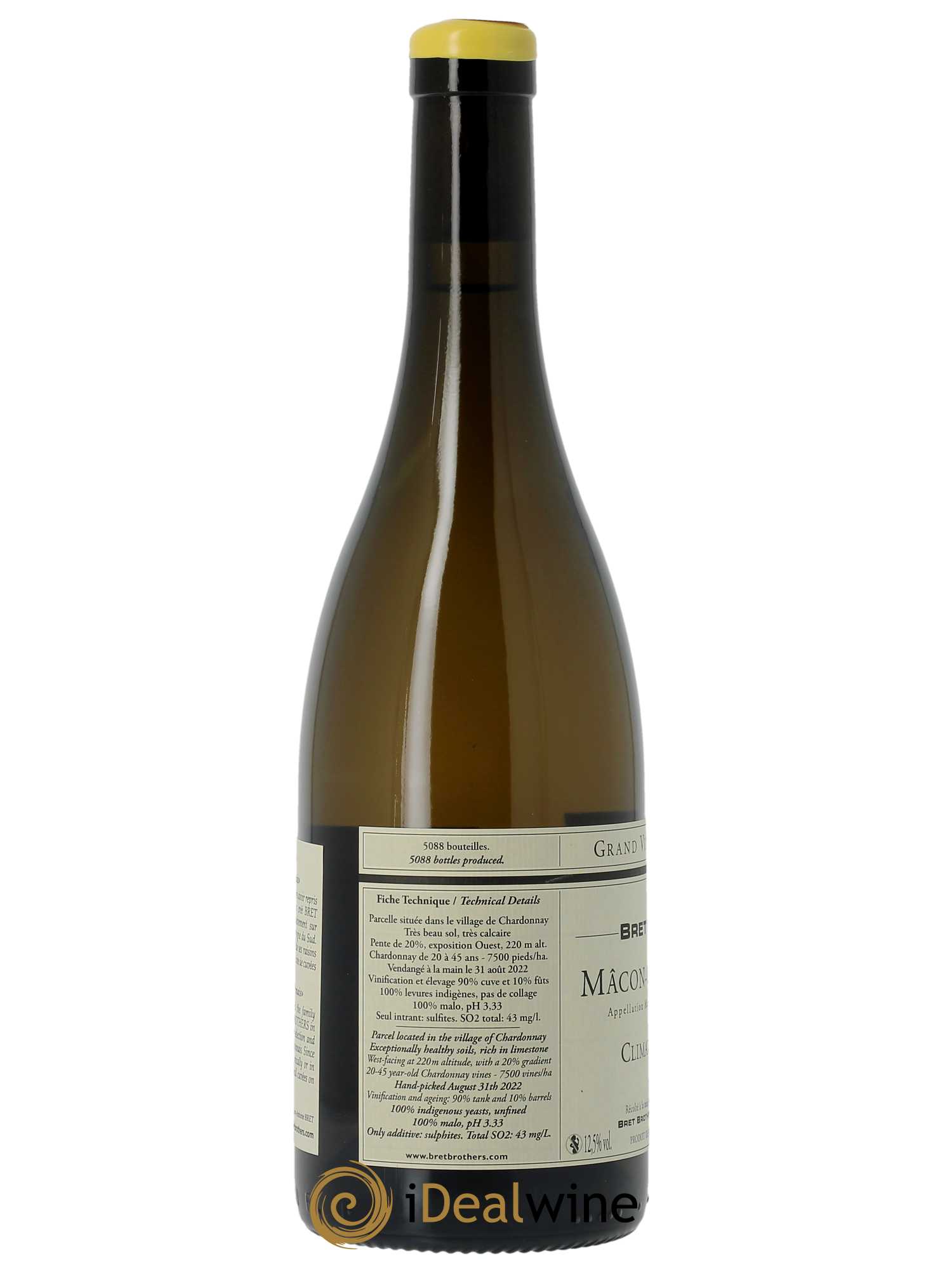 Mâcon-Chardonnay Les Crays Bret Brothers  2022 - Lot de 1 Bouteille