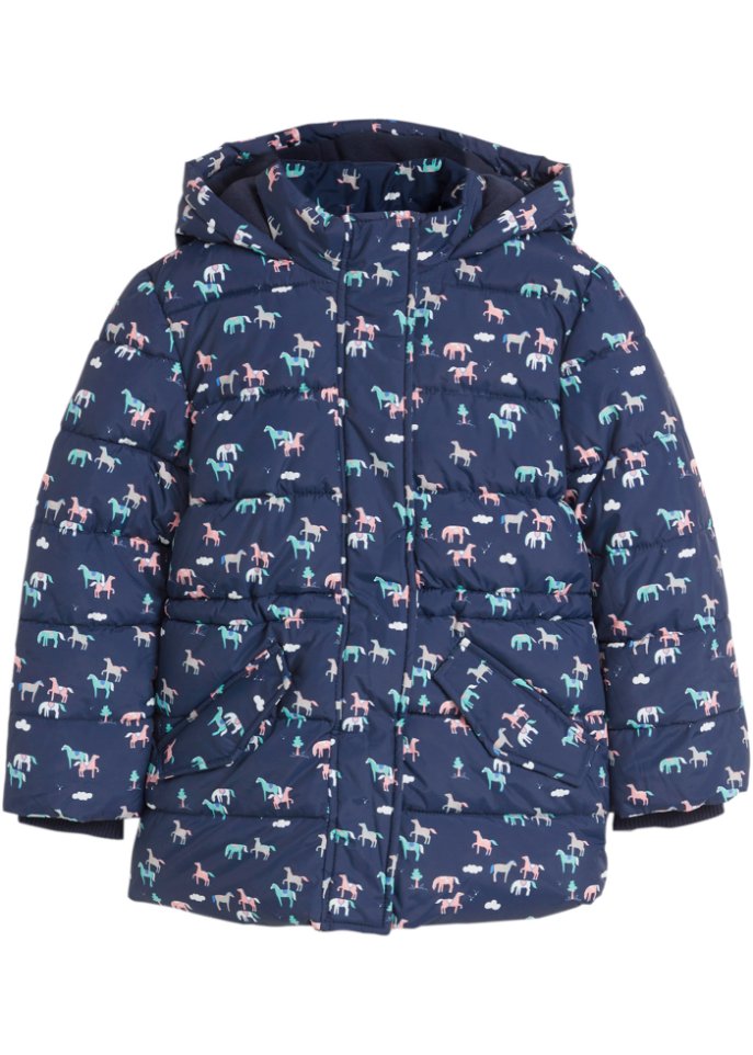 Mädchen Winterjacke mit Pferden, wasserabweisend und winddicht