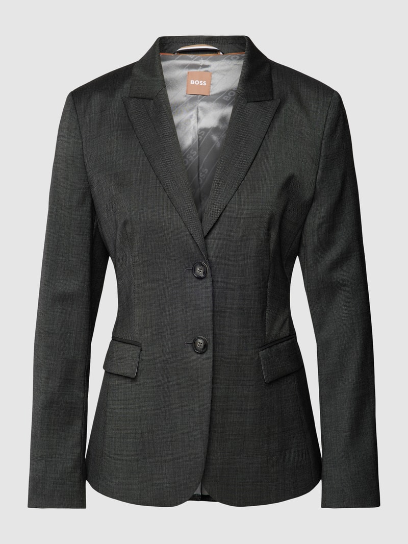 Blazer aus Lanawolle mit Pattentaschen Modell 'Juleah' in anthrazit