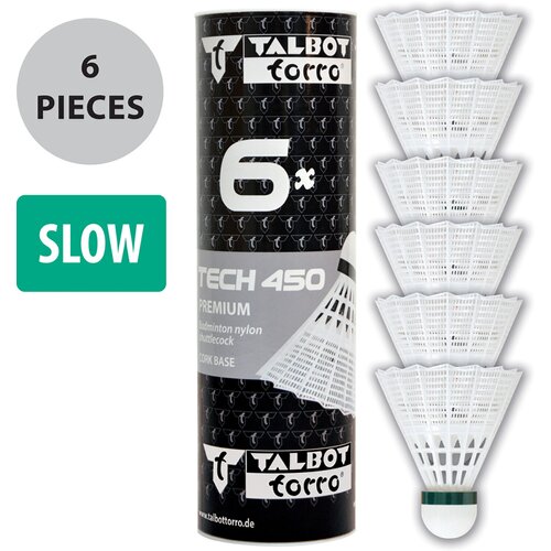 TALBOT-TORRO BADMINTONBALL TECH 450, PREMIUM NYLONFEDERBALL, 6ER DOSE