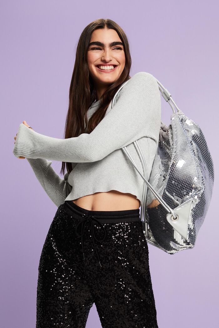 Metallic-Pullover mit Twistdetail am Rücken