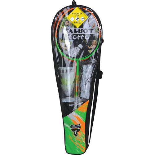 BADMINTONSET TALBOT TORRO BADMINTON-SET 4-ATTACKER PLUS, KOLMPLETTSET MIT 4 SCHLÄGER, 3