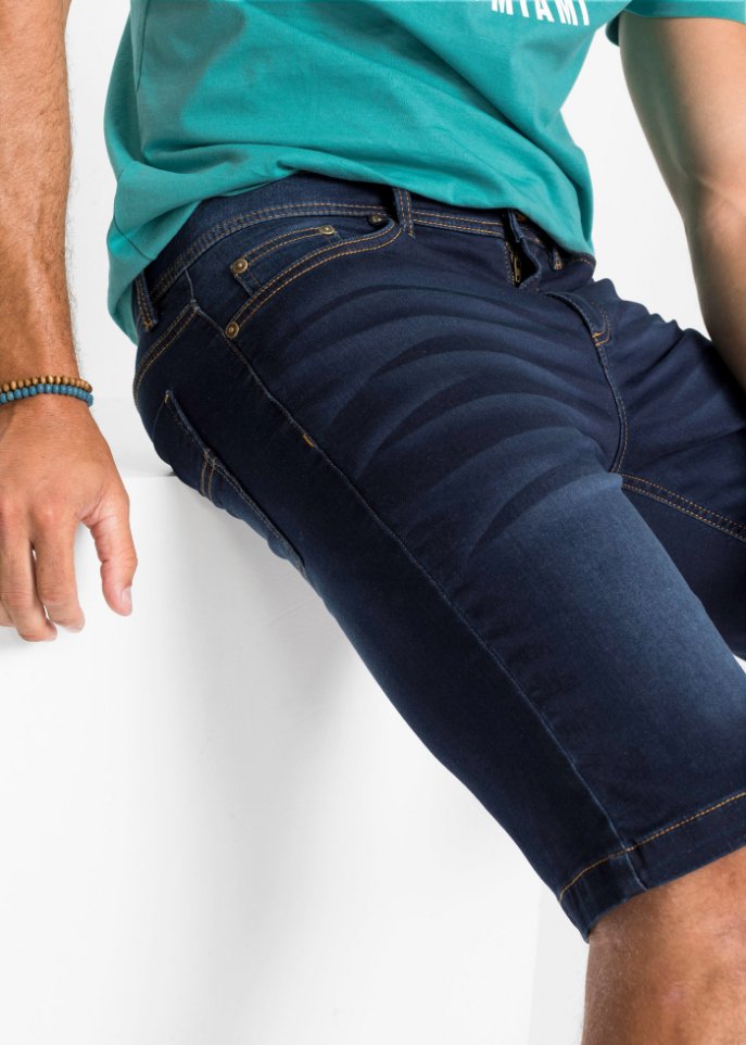 Stretch-Jeans-Bermuda m. Komfortschnitt, Regular Fit