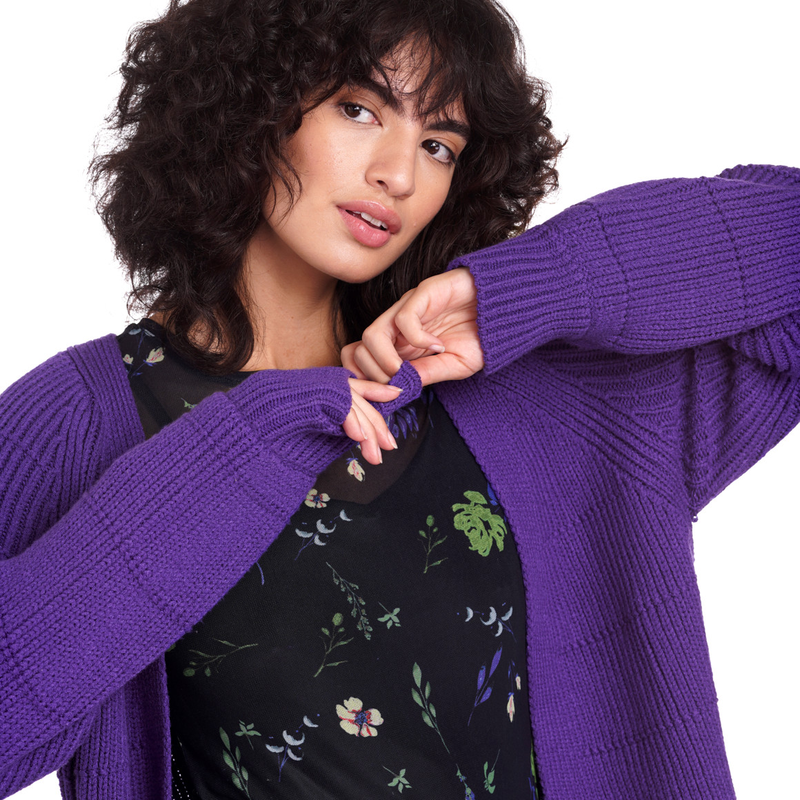Damen Strickjacke aus Rippstrick