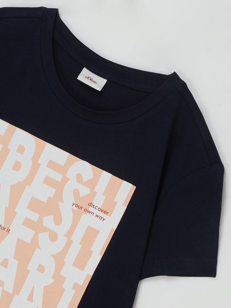 T-Shirt mit Print in marineblau