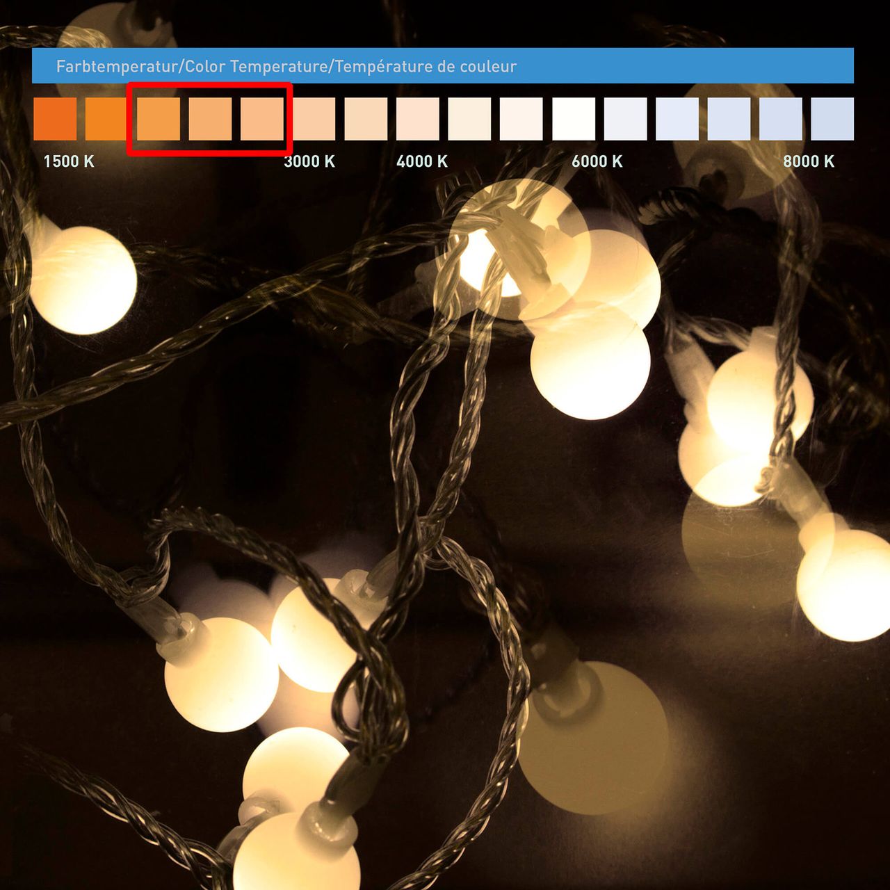 X4-Life X4-LIFE LED Kugeln Lichterkette warm-weiß