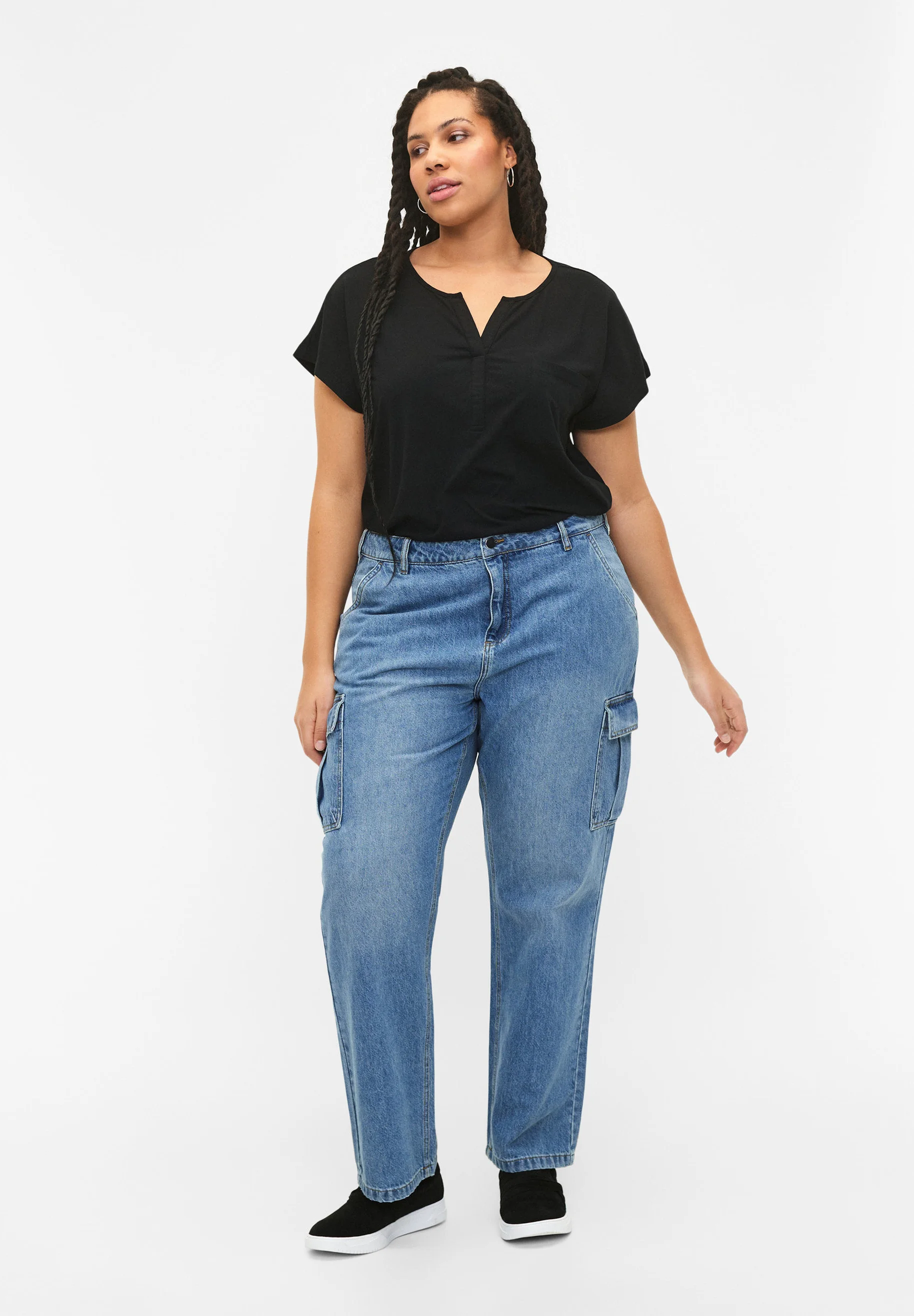 Zizzi MIT V-AUSSCHNITT UND BRUSTTASCHE - Blusa