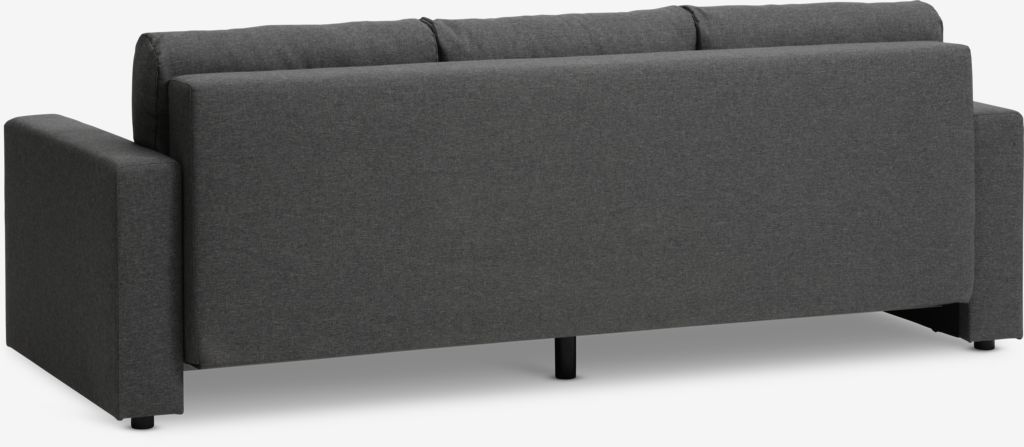 MARSLEV Sofa rozkładana MARSLEV 3-osobowa tkanina w kolorze ciemnoszarym