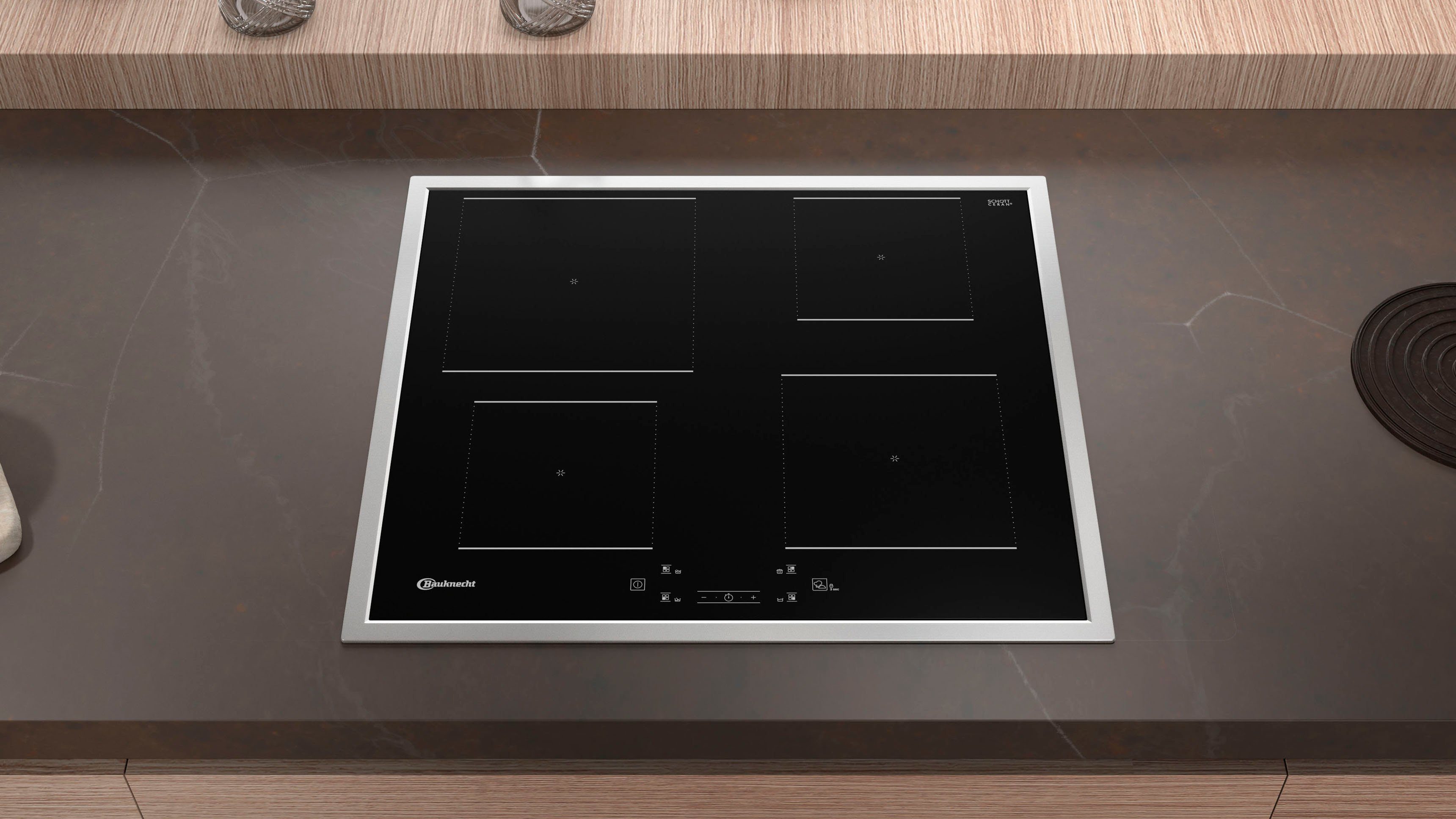 BAUKNECHT Backofen-Set BAKO4 HI6 BLACK, mit 2-fach-Teleskopauszug, Hydrolyse