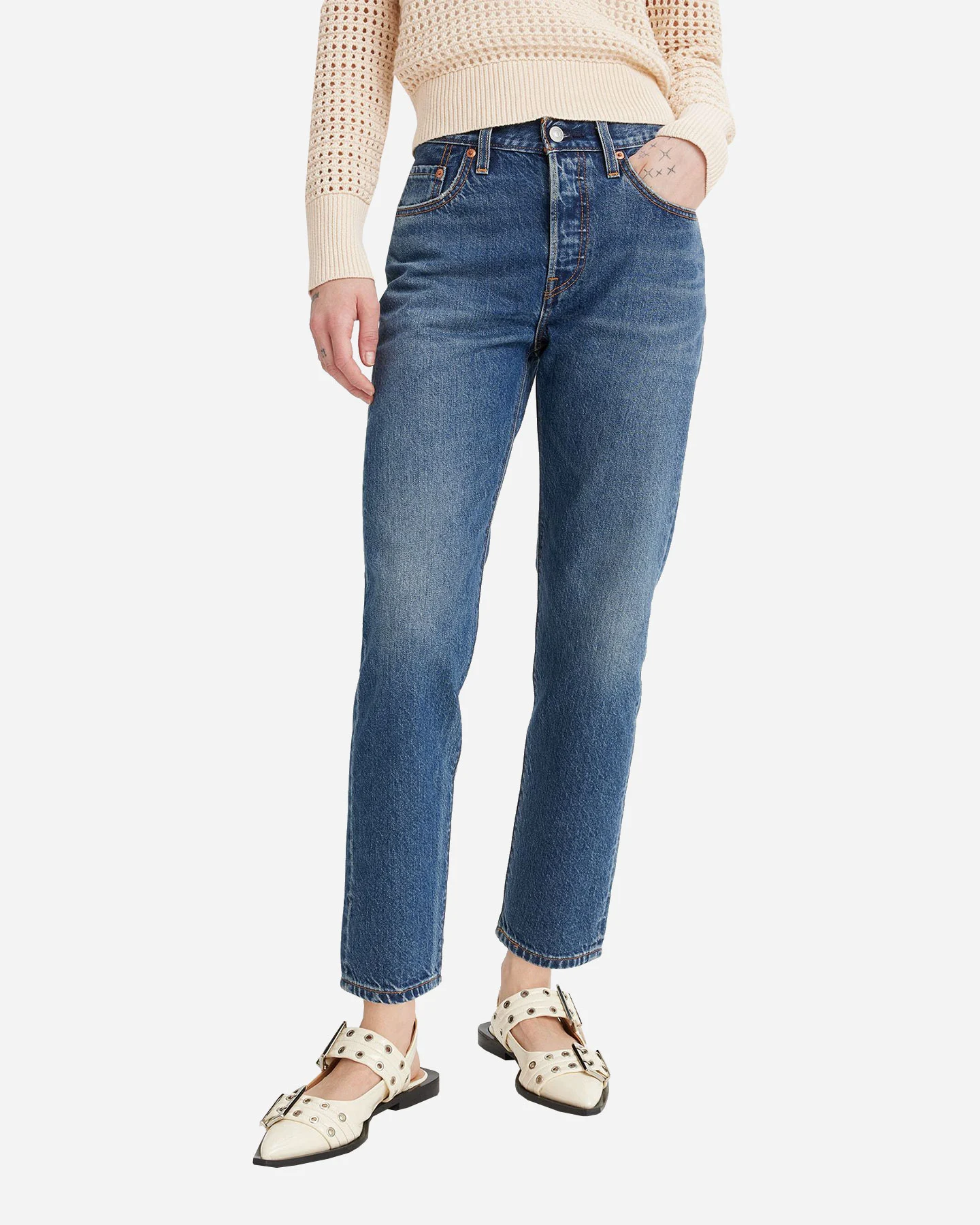 Jeansy Levi's 501 L30 Crop W A8746-0001