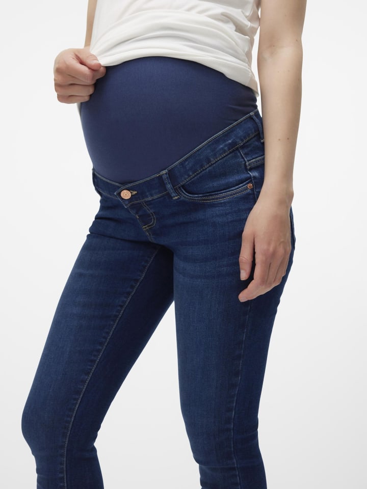 Vero Moda Umstandsjeans mit Skinny Fit in Dark Blue Denim günstig kaufen