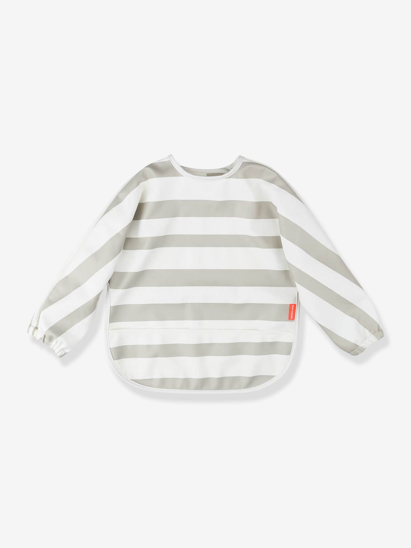 Bavoir à manches avec poche Stripes DONE BY DEER orange