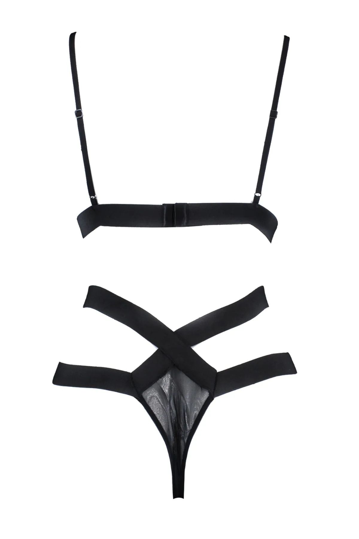 Trendyol Curve  Schwarze Paspelierung, transparente Unterseite und Oberseite, Set TBSSS22DG00000