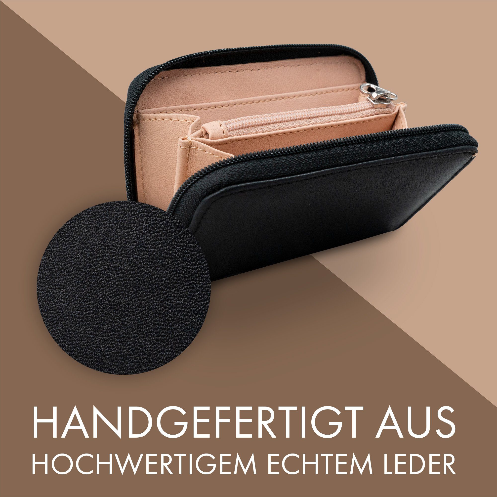 XiRRiX Mini Geldbörse Portemonnaie Damen und Herren klein mit Reißverschluss