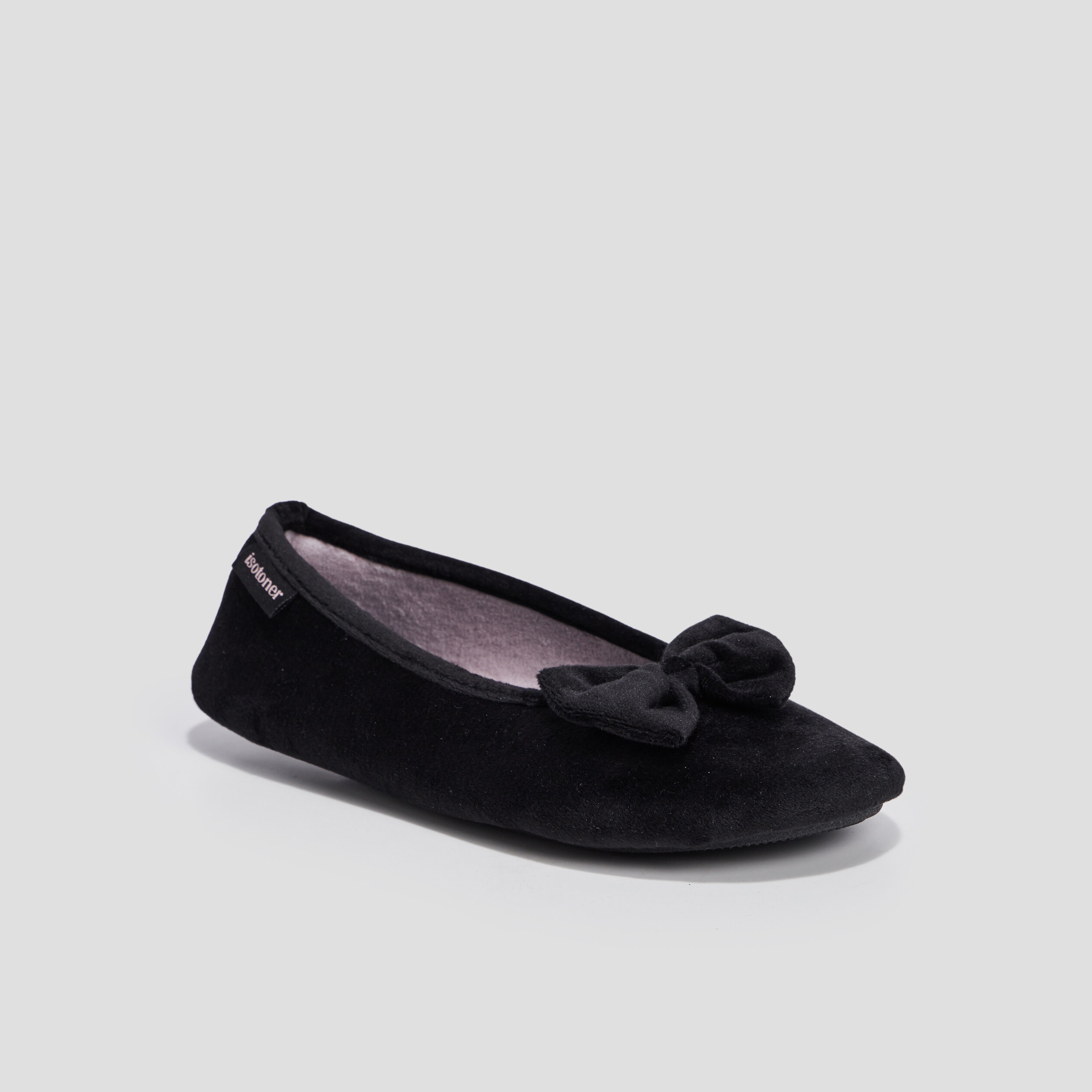 Chaussons ballerines Isotoner noir femme | La Halle