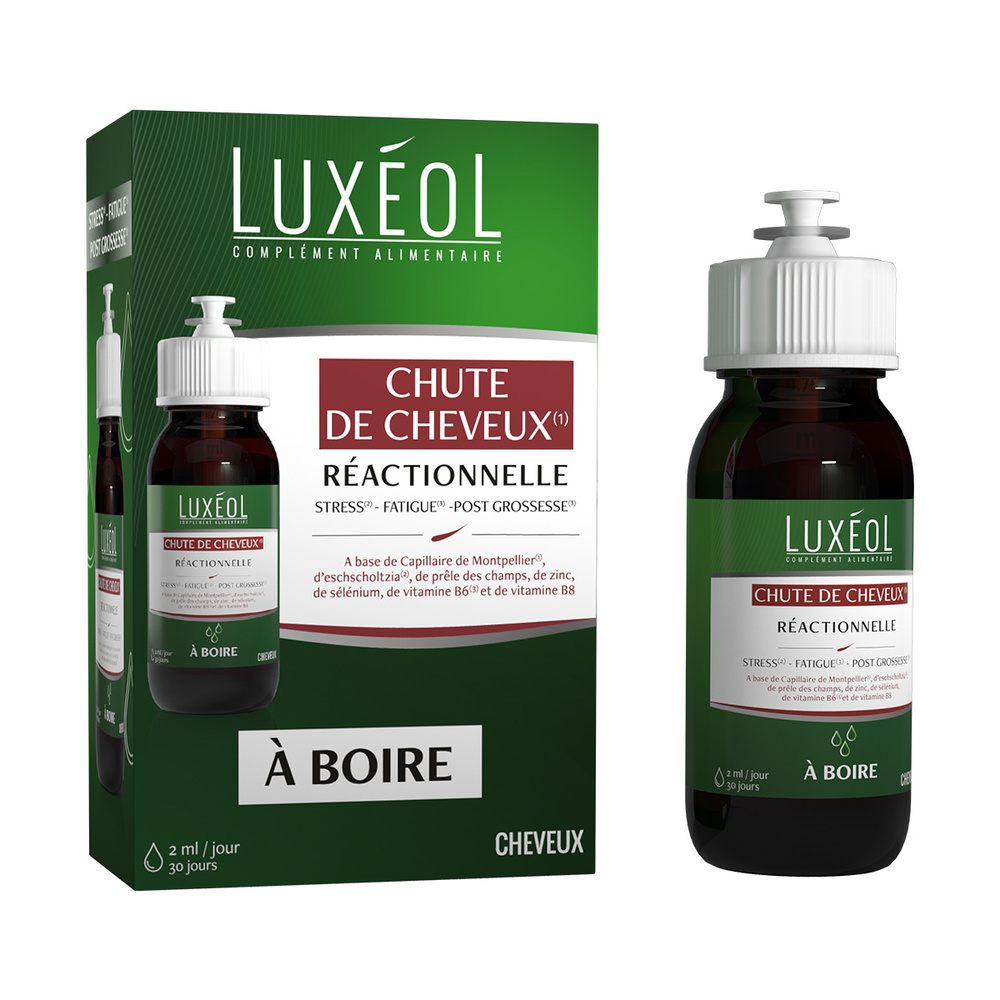 Luxéol LUXÉOL CHUTE CHEVEUX RÉACTIONNELLE (à boire) Complément alimentaire