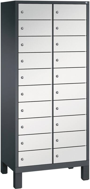 C P S 3000 Evolo Metall Schließfach 20 Türen Zylinderschloss 810 x 500 x 1.850 mm Schwarz 48010-2210 S10033