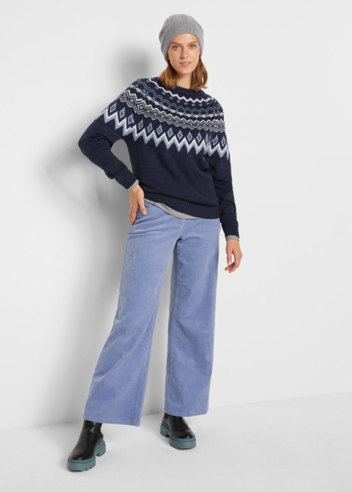 Hochgeschlossener Norweger-Pullover