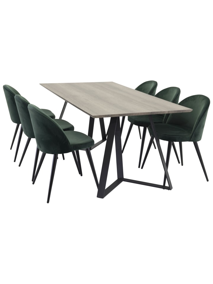 ebuy24 Essgruppe Marina 8 (7-teilig) Dunkelgrün 90 x 180 cm günstig kaufen onesize