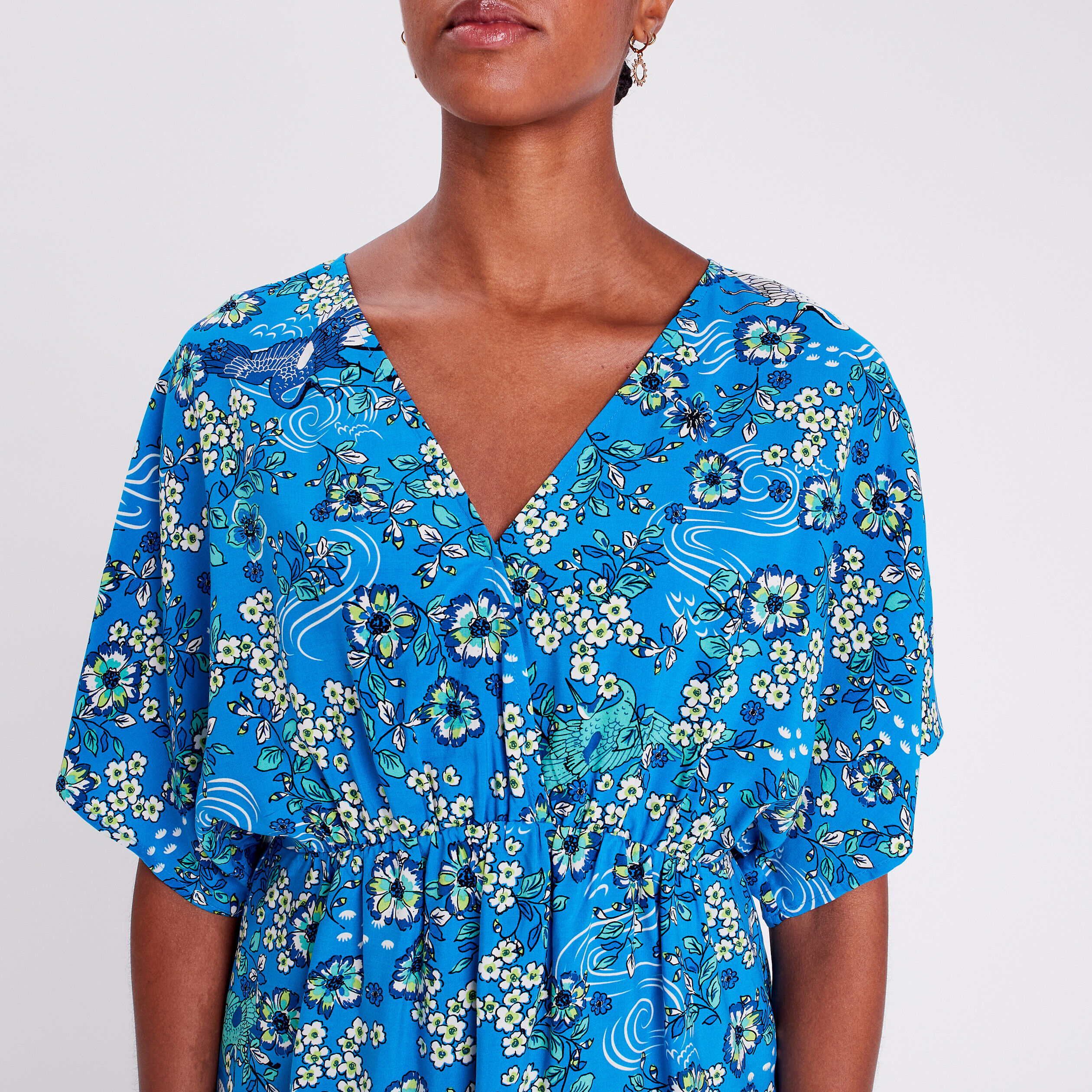 Blouse manches courtes bleu clair femme | Cache Cache
