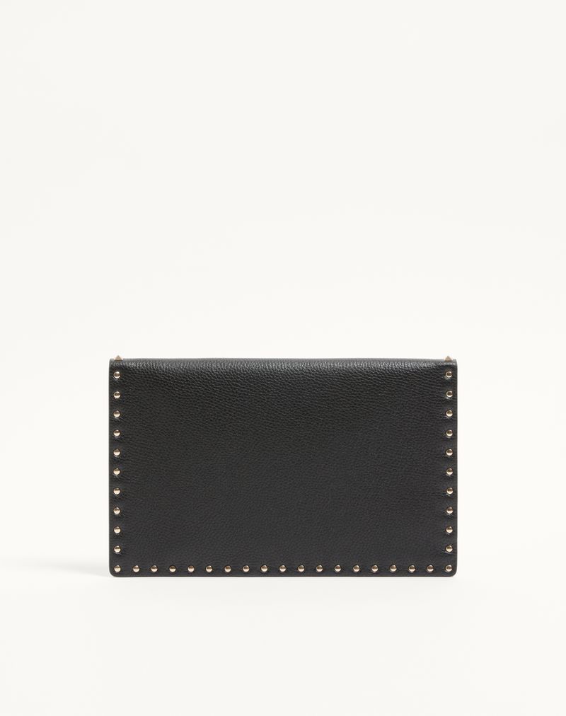 Bolsa Rockstud em couro de bezerro granada