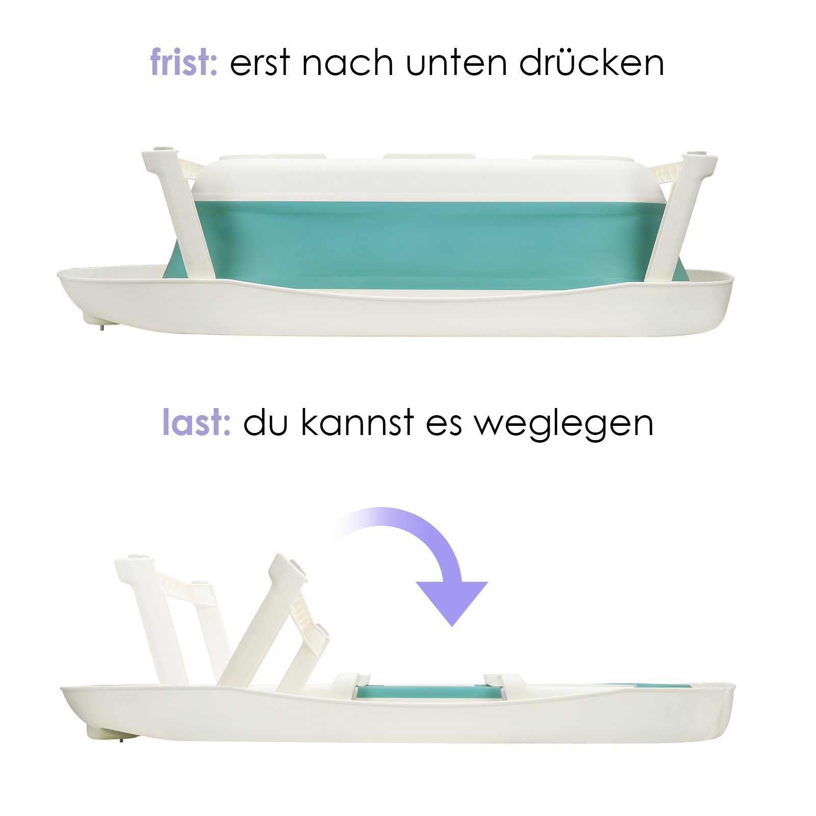 Clanmacy Babybadewanne Baby Badewanne mit Standfüßen Faltbare Wanne Babywanne Reisebadewanne