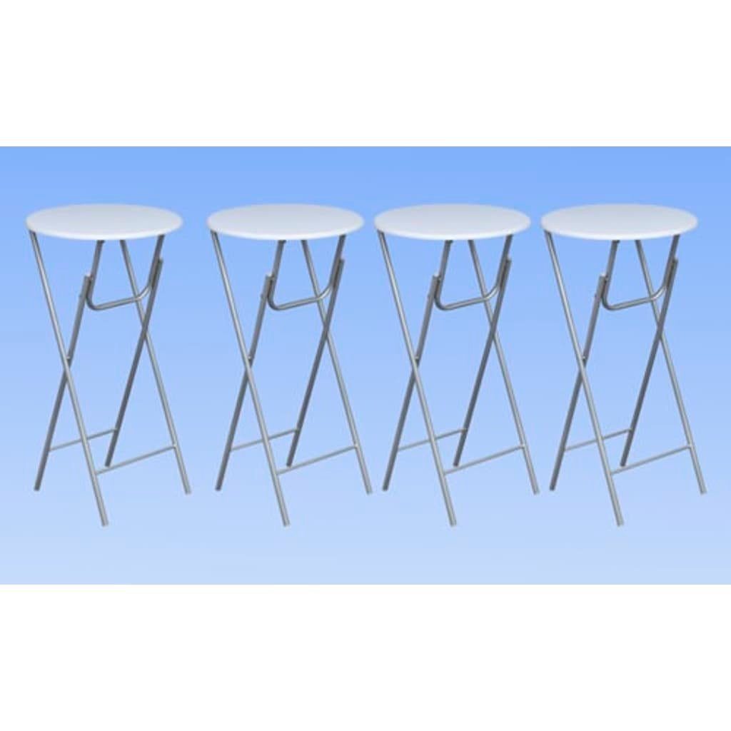 vidaXL Klapptisch Stehtische 4 Stk. mit MDF Tischplatte Weiß (4-St)