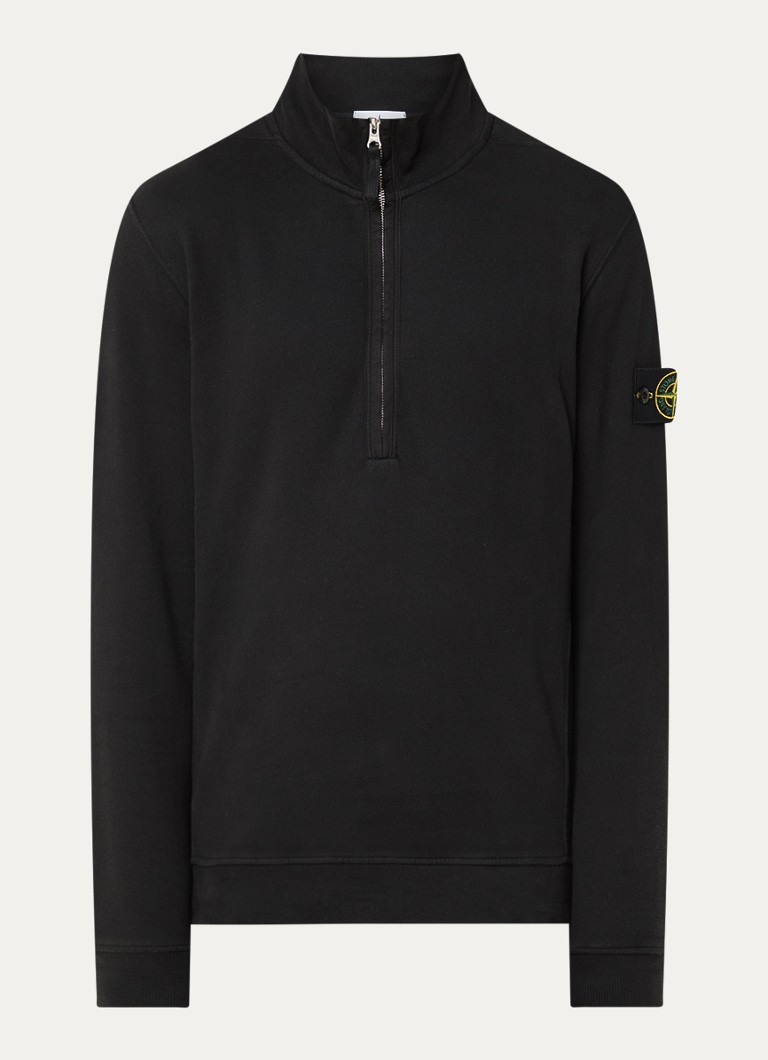 Πουλόβερ Stone Island 63420 με μισό φερμουάρ και λογότυπο