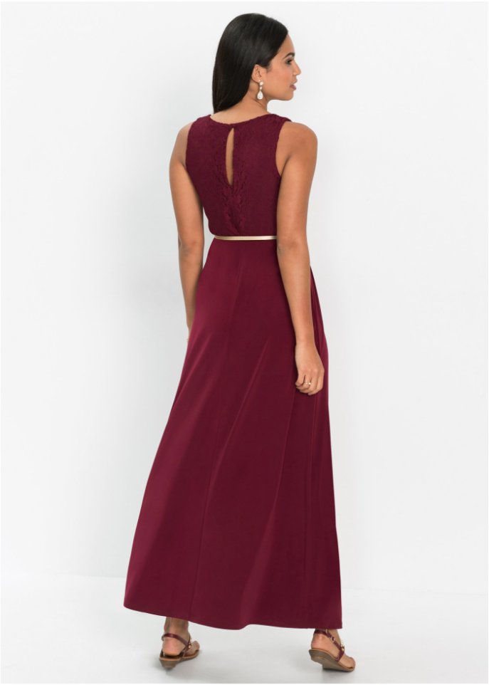 Abend-Maxikleid mit Gürtel (2-tlg.Set)