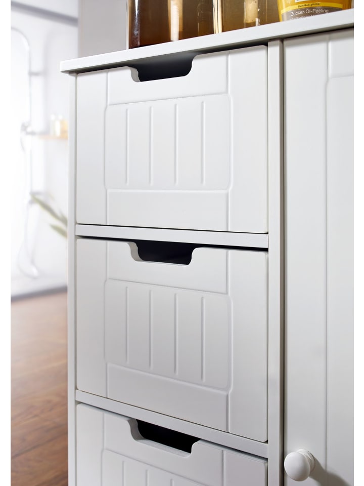 KADIMA DESIGN Badschrank | Weiß, 56x83x30cm, 4 Schubladen, 1 Tür günstig kaufen onesize