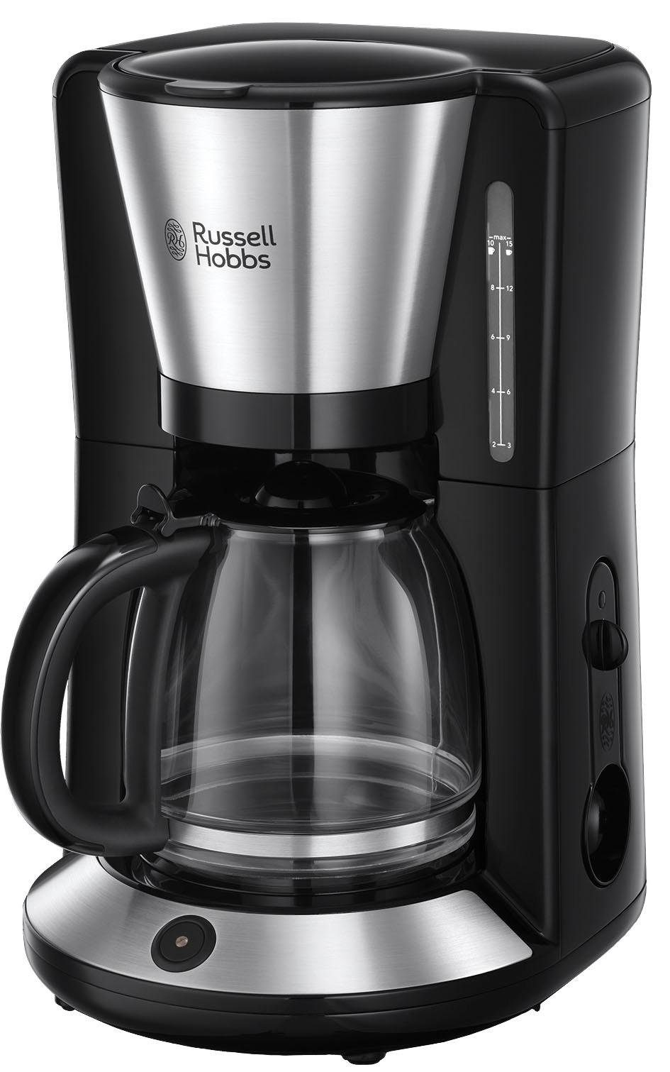 RUSSELL HOBBS Filterkaffeemaschine Adventure 24010-56, 1,25l Kaffeekanne, Papierfilter 1x4, mit Glaskanne, 1100 Watt, Edelstahl gebürstet