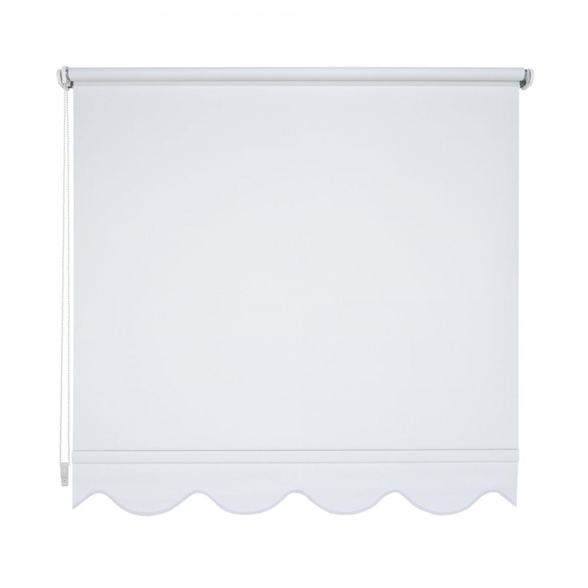 Bella Casa Seitenzugrollo Kettenzugrollo Volantrollo Rollo Klassik Verdunklung 132 x 180 cm weiß für Fenster