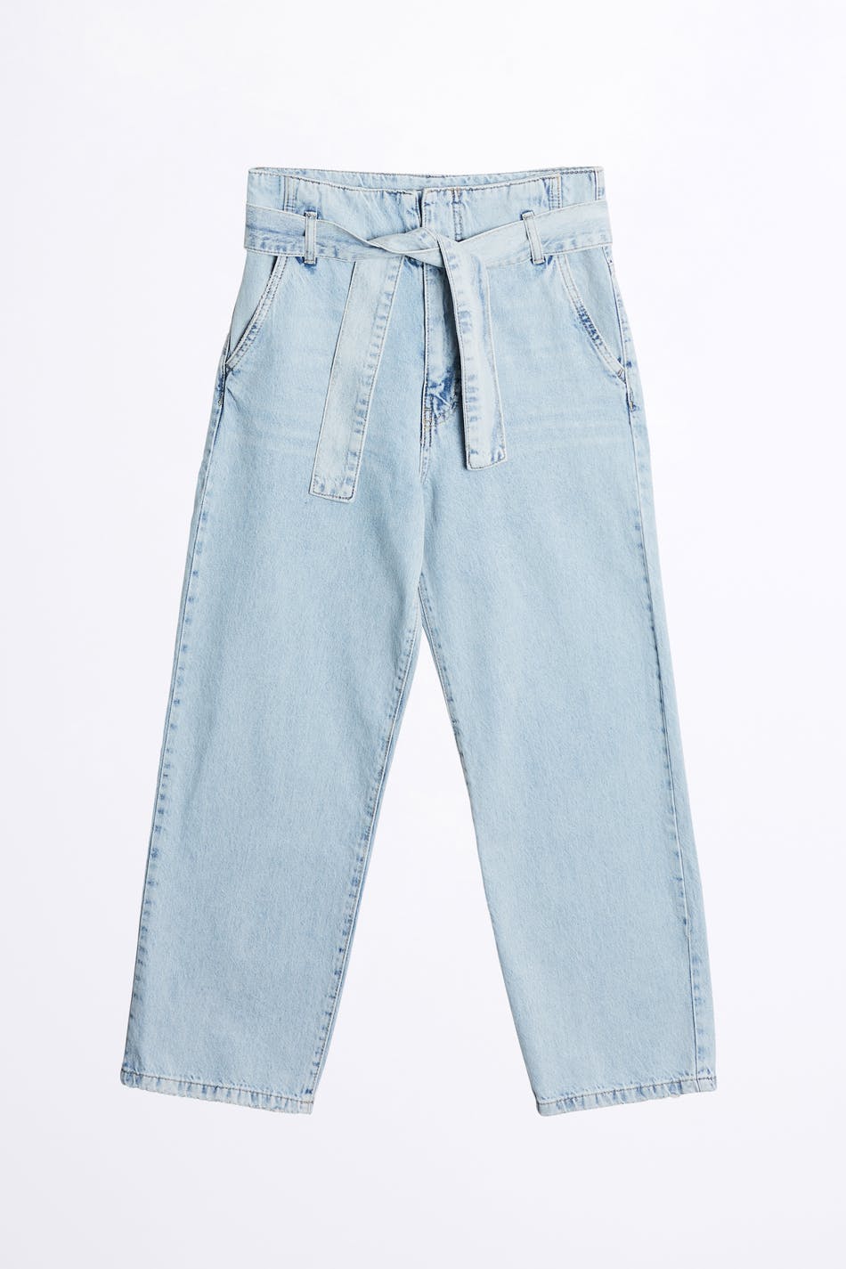 Belted paperbag jeans