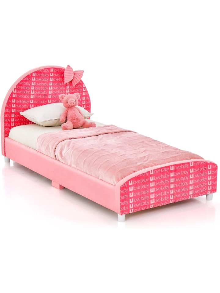COSTWAY 140 x 70cm Bettgestell in Rosa günstig kaufen onesize