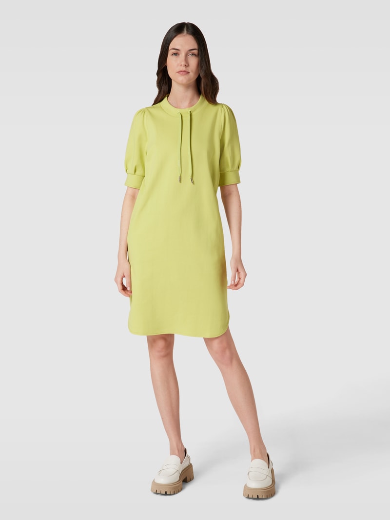 Knielanges Sweatkleid mit Rundhalsausschnitt in neon gelb