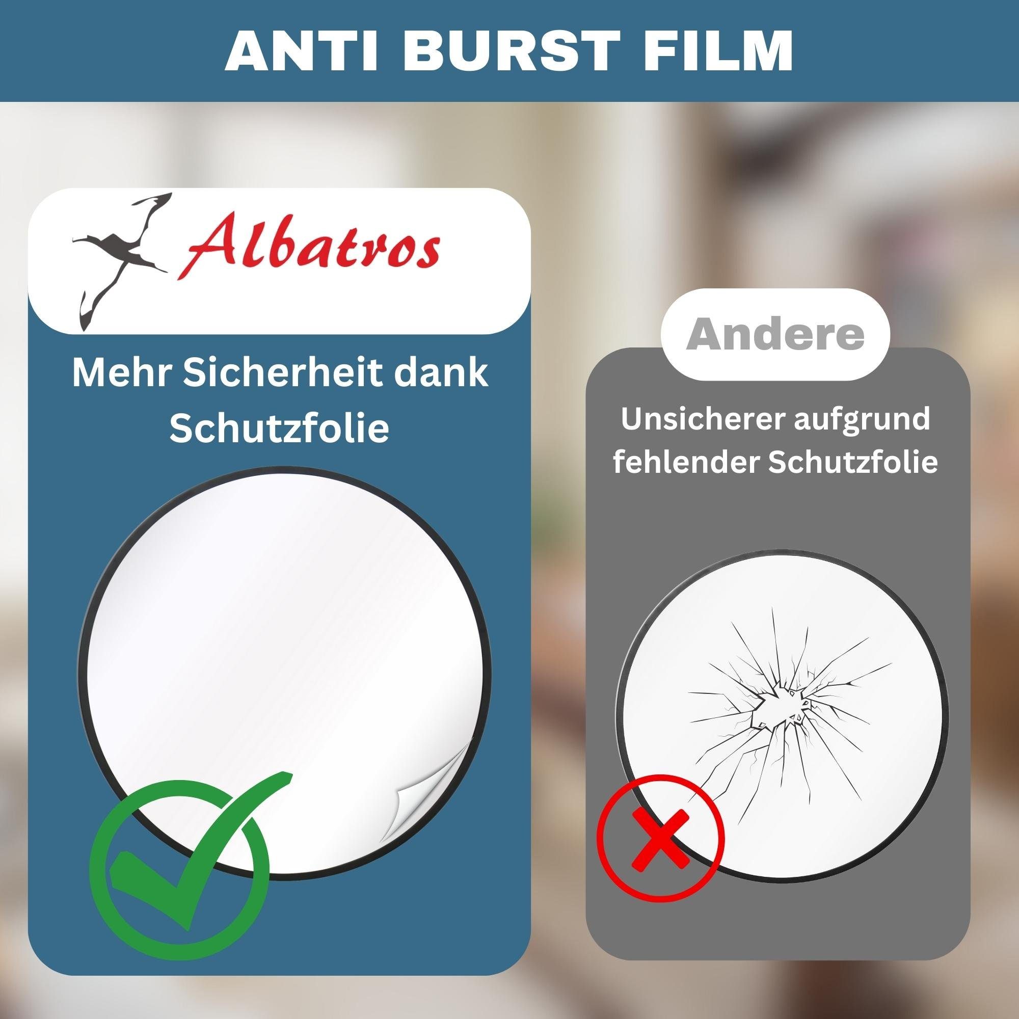 Albatros International Spiegel Albatros Spiegel rund schwarz mit Metallrand, 50cm Durchmesser, für Wohnzimmer, Badezimmer, Flur, Schlafzimmer, groß, Wand