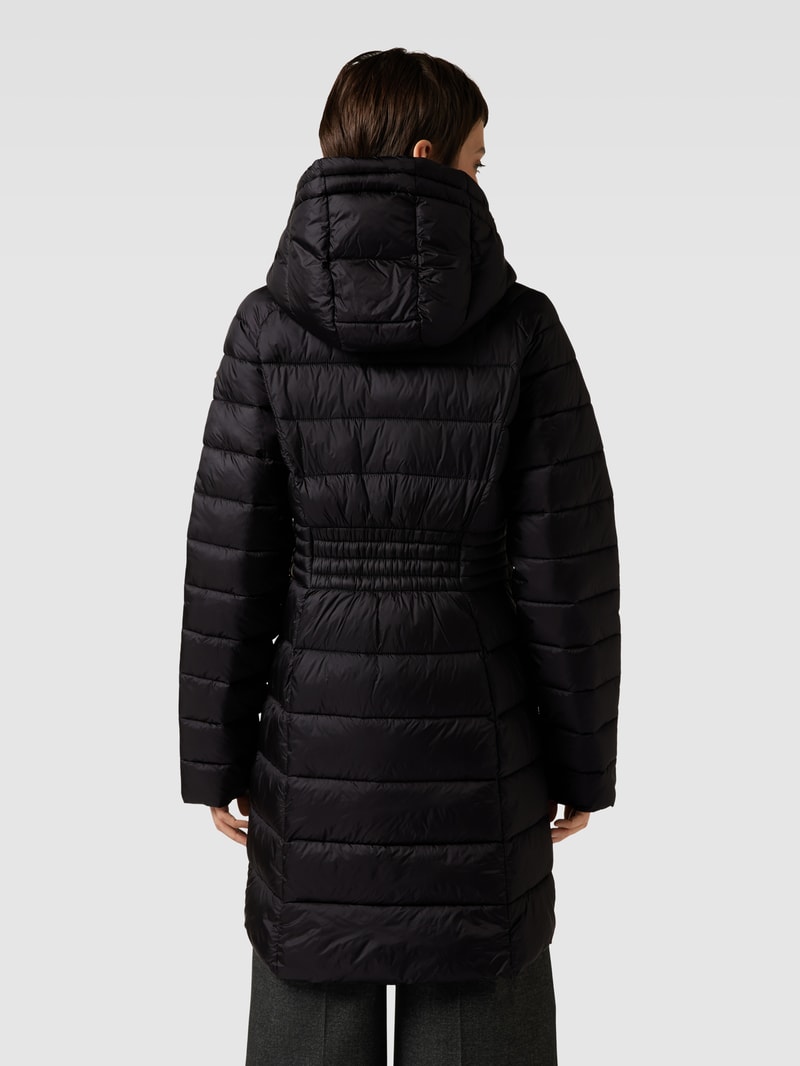 Steppjacke mit Kapuze Modell 'LONG LINE' in schwarz