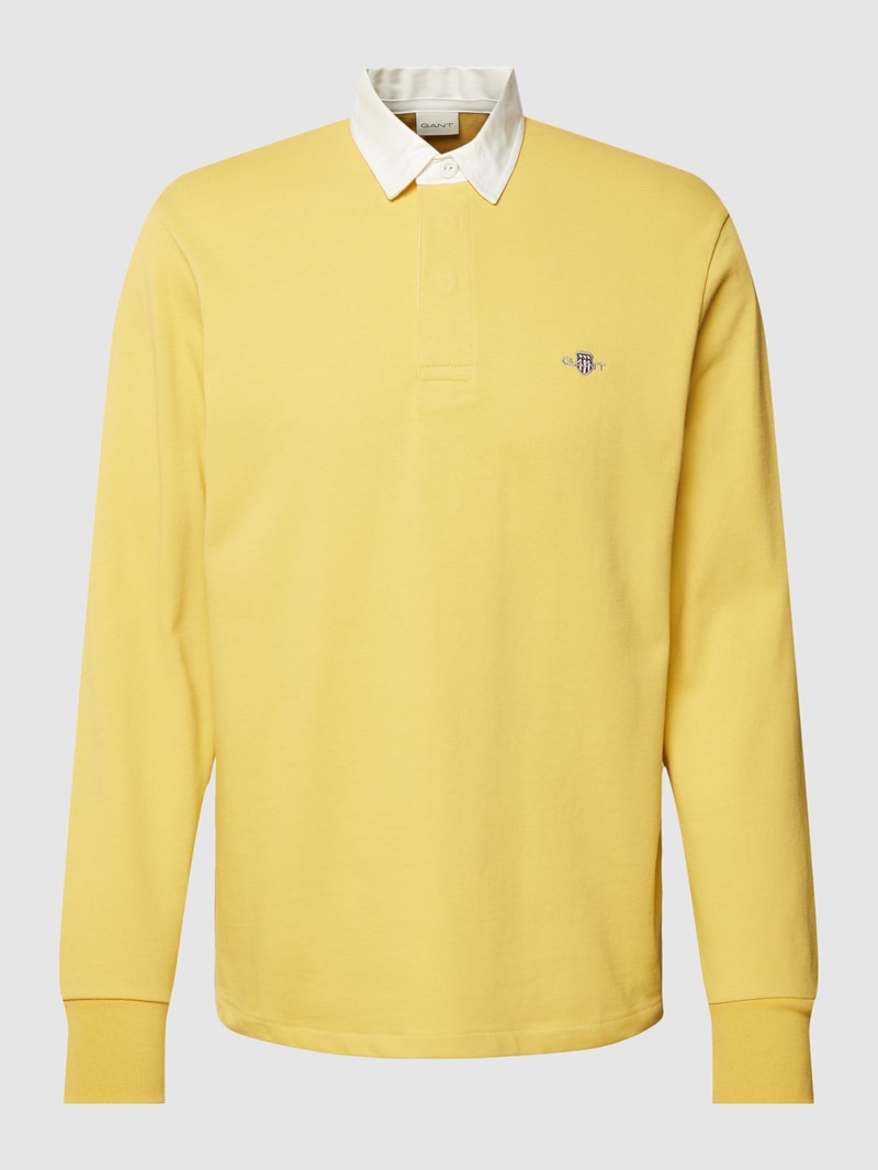 Sweatshirt mit Kentkragen Modell 'SHIELD' in gelb