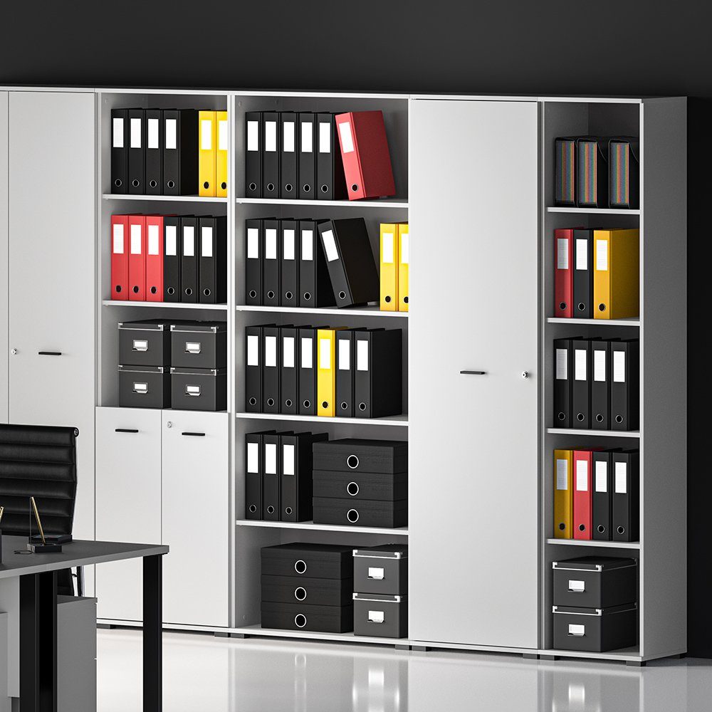 Lomadox Stauraumschrank BIARRITZ-131 mit 5 offenen Fächern, 43cm breit, grau