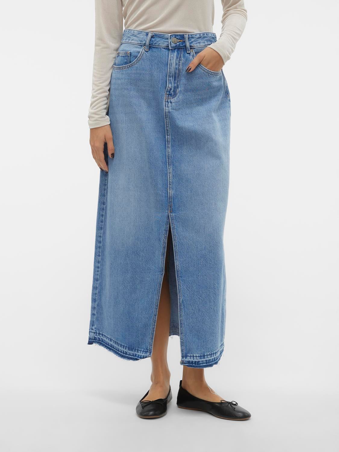 VMZAYLA Hohe Taille Langer Rock
