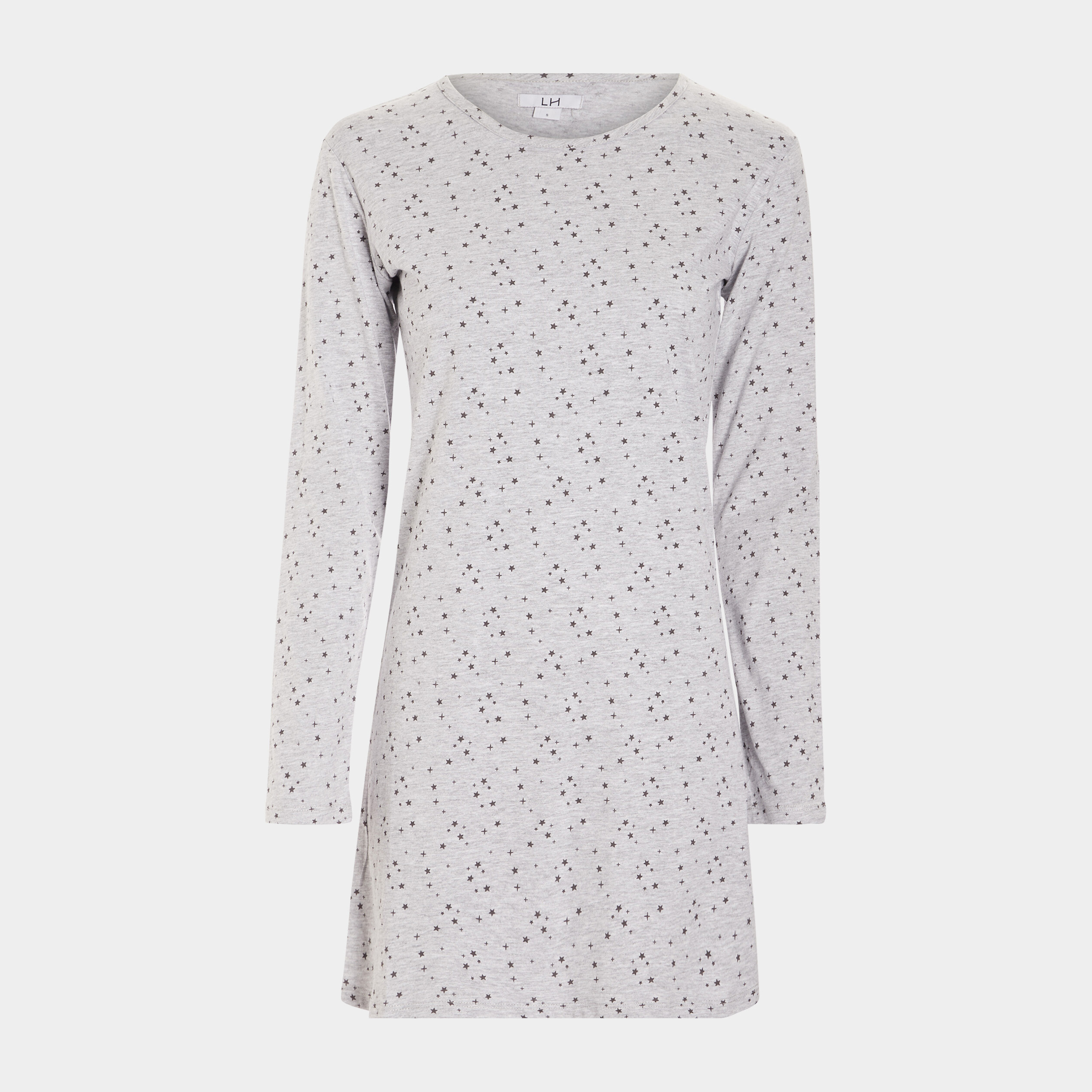 Chemise de nuit manches longues gris clair femme | La Halle