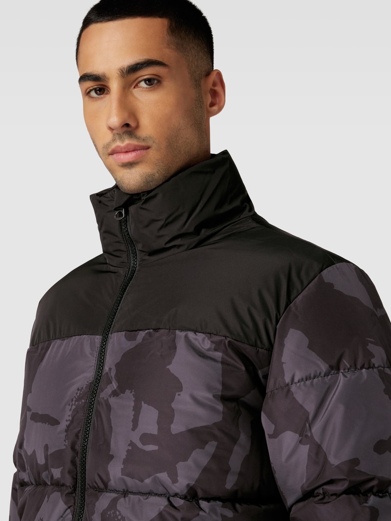 Steppjacke in Two-Tone-Machart Modell 'MELVIN' in anthrazit