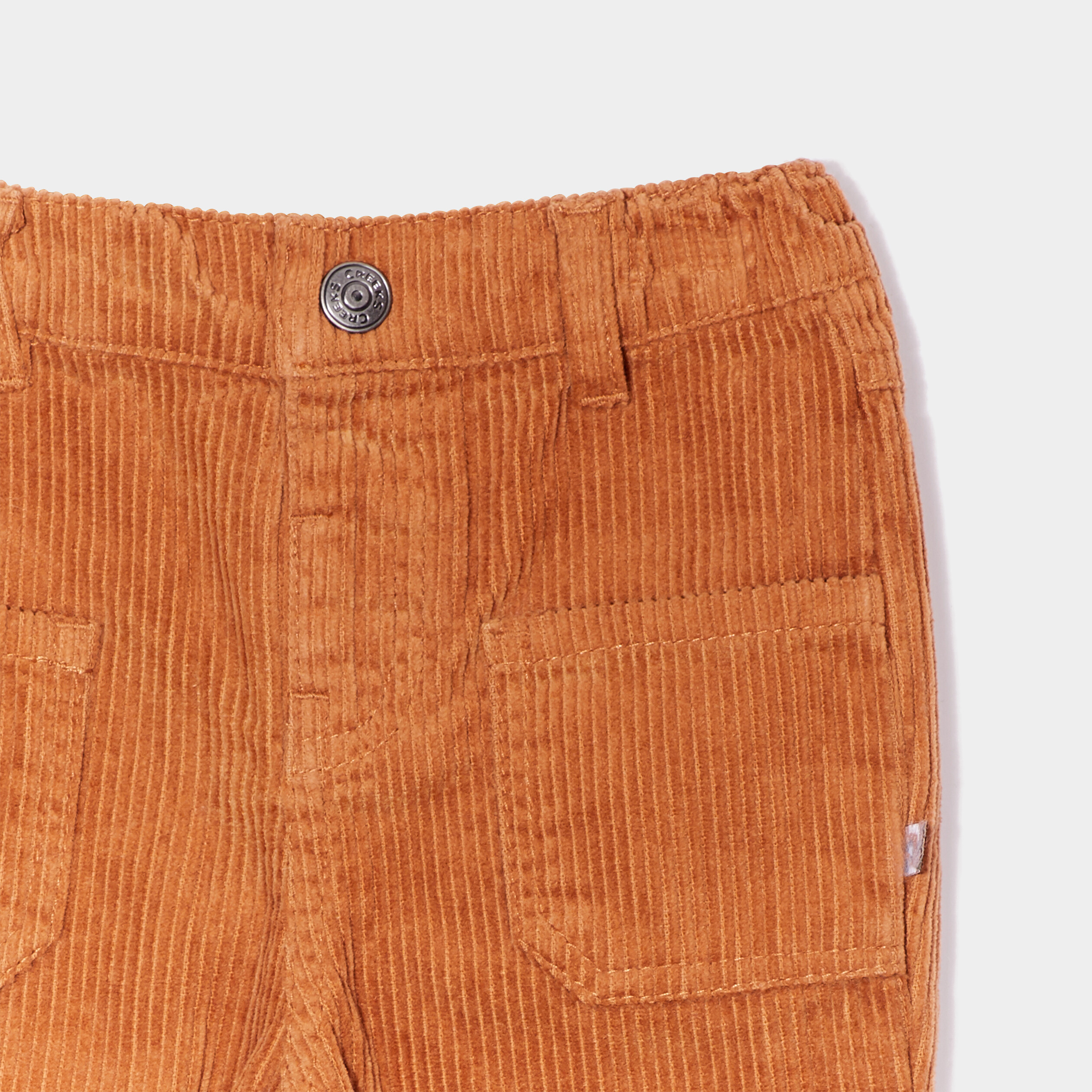 Pantalon droit velours côtelé marron cognac bébé garçon | La Halle