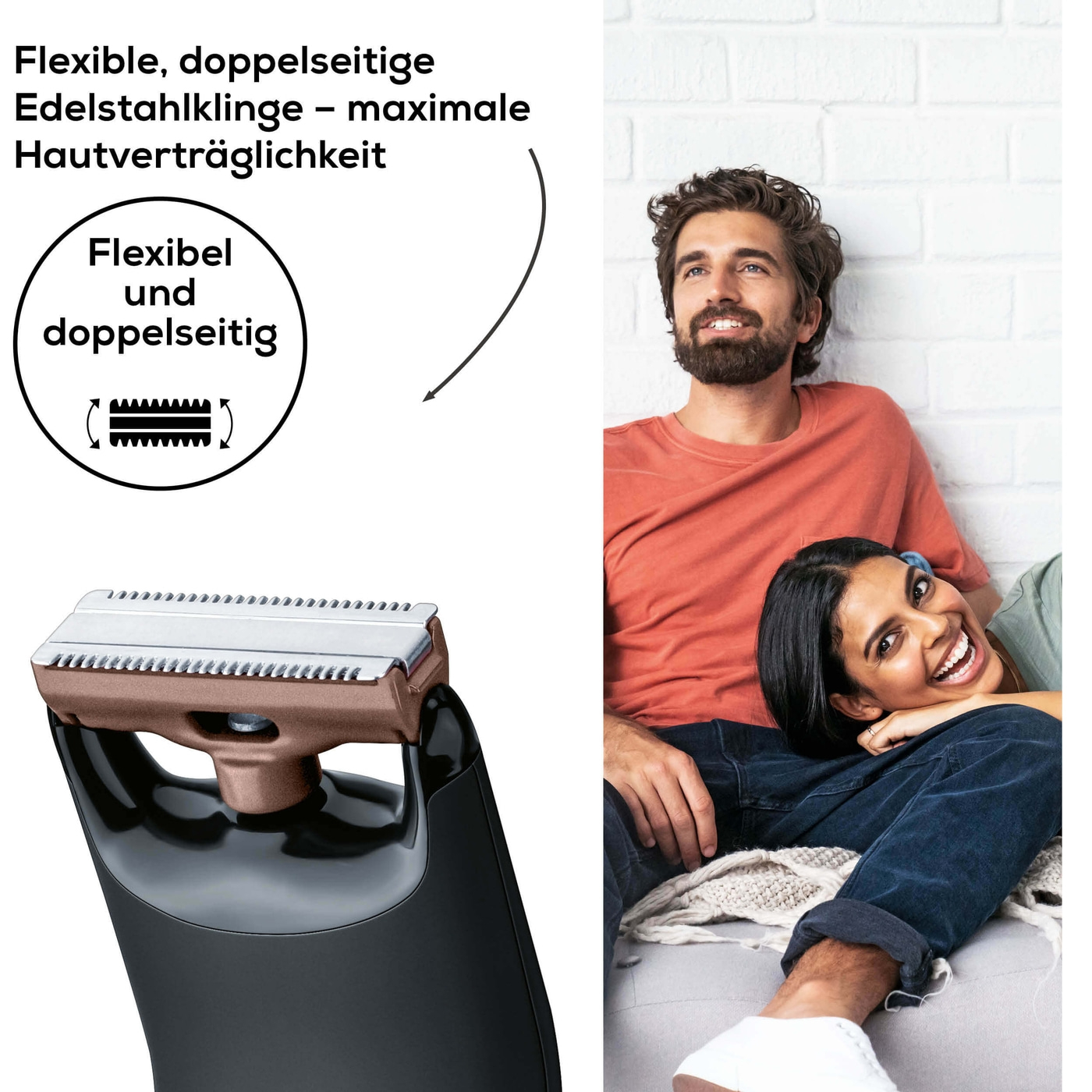 Beurer HR 6000 Body Groomer-Gesicht- & Körperrasierer mit Edelstahl-Rasierklinge & 13 Trimmlängen