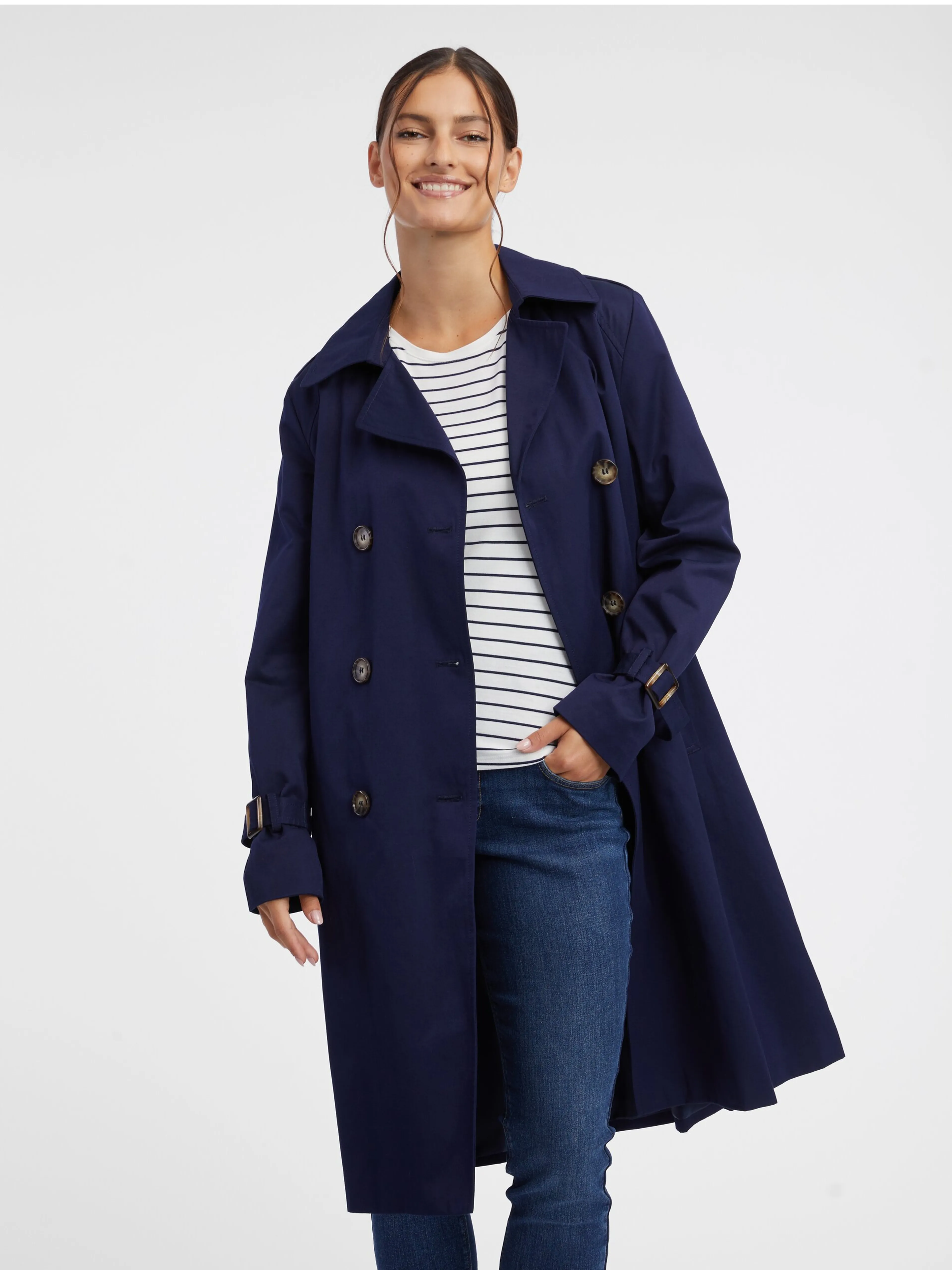 Dunkelblauer Damen-Trenchcoat ORSAY