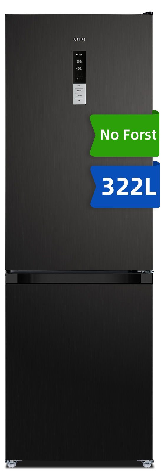 CHiQ Kühl-/Gefrierkombination FBM317NEI4D, 185.5 cm hoch, 59.5 cm breit, Touch-Screen-Eingaben,No frost,12 Jahre Garantie auf den Kompressor